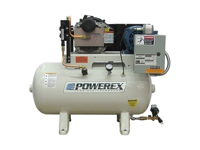Powerex STS oilless scroll tank mounted simplex compressor