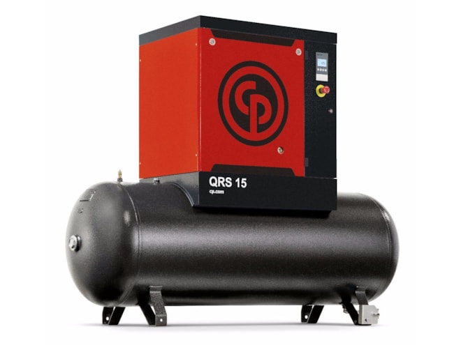 Chicago Pneumatic QRS 10 HP rotary screw air compressor, Tank mount, 120 gal